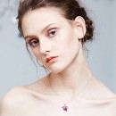 Collana Donna con Cuore Rosa Swarovski Elements