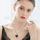 Women's Necklace with Red Heart Swarovski Elements