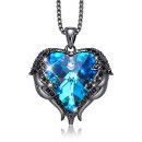 Collana con cuore Blu swarovski elements