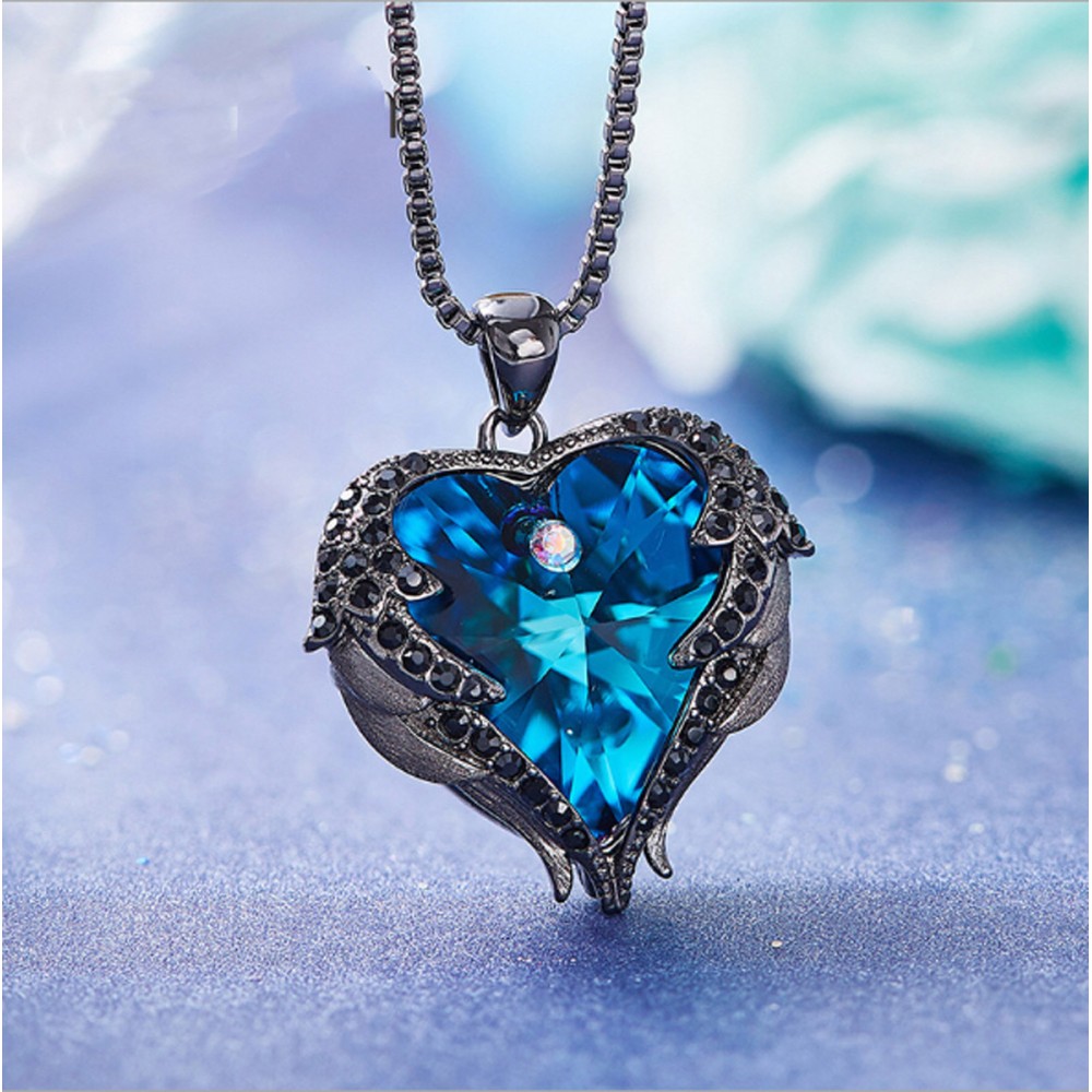 Women's Necklace with Blue Heart...