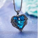 Women's Necklace with Blue Heart Swarovski Elements