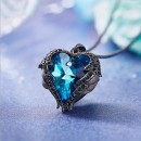 Women's Necklace with Blue Heart Swarovski Elements