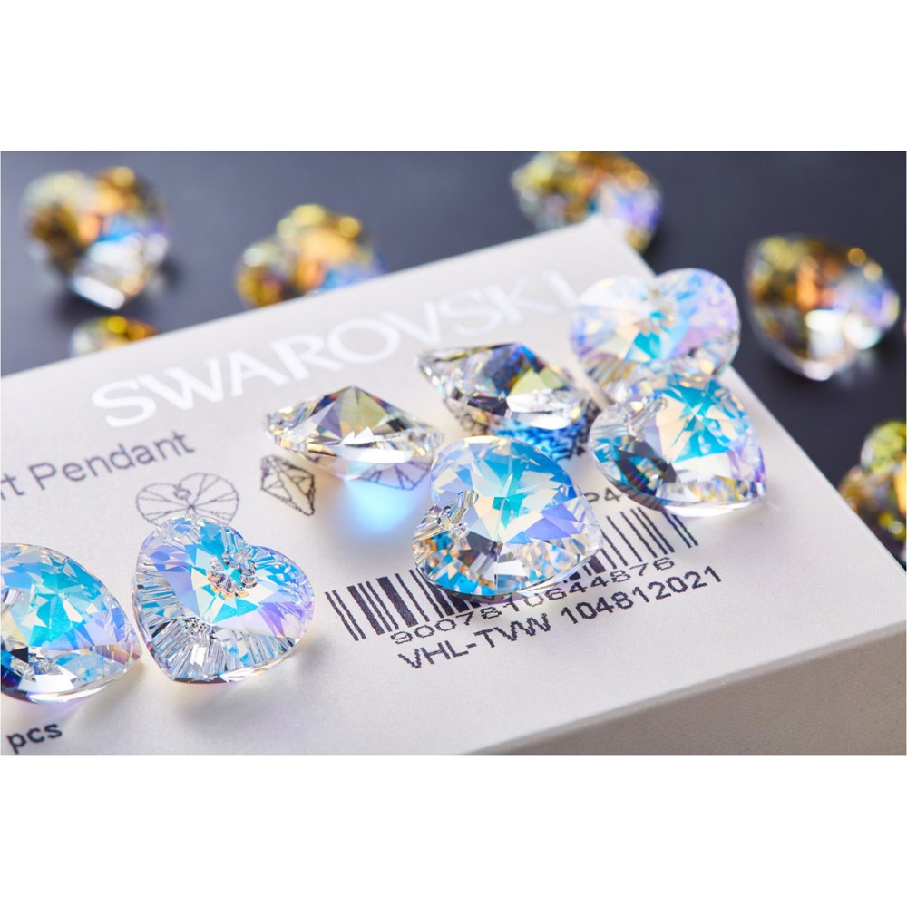 Women's Necklace Crystal Heart Aurora...