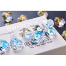 Women's Necklace Crystal Heart Aurora Borealis Swarovski Elements with Bow