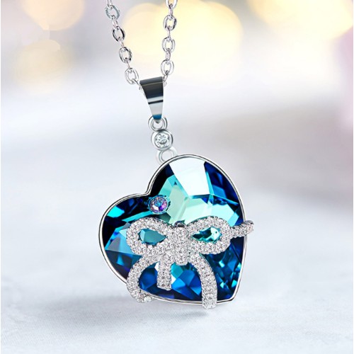 Women's Necklace Heart Blue... 2