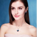 Collana Donna Cuore Blu Swarovski Elements Fiocco