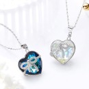 Collana Donna Cuore Blu Swarovski Elements Fiocco