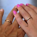 Pair of Classic Simple 4mm Rose Gold Stainless Steel Wedding Rings
