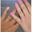 Pair Engagement Rings Couple Rose Gold 2mm Thin Steel Men Women With Engravings