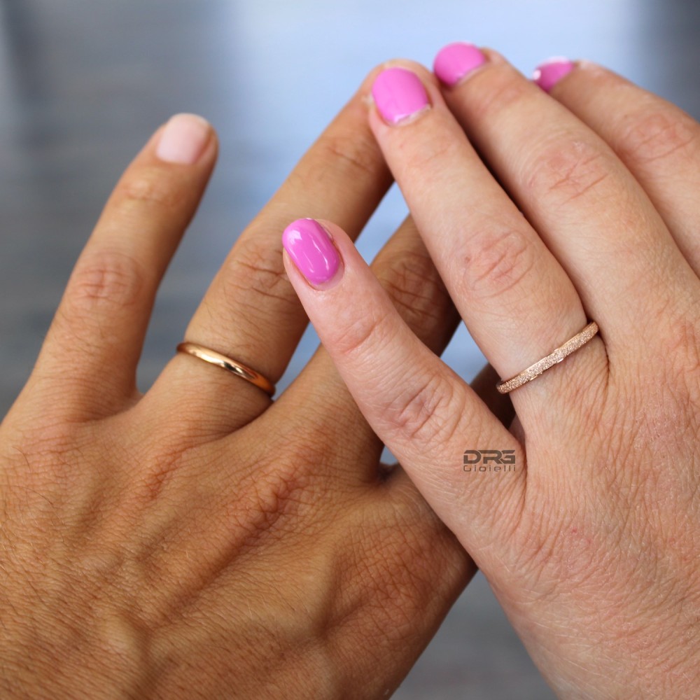 fedine oro rosa con incisione