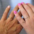 Pair Engagement Rings Couple Rose Gold 2mm Thin Steel Men Women With Engravings