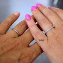 Pair of Engagement Rings 2 MM Men Women Steel With Engravings
