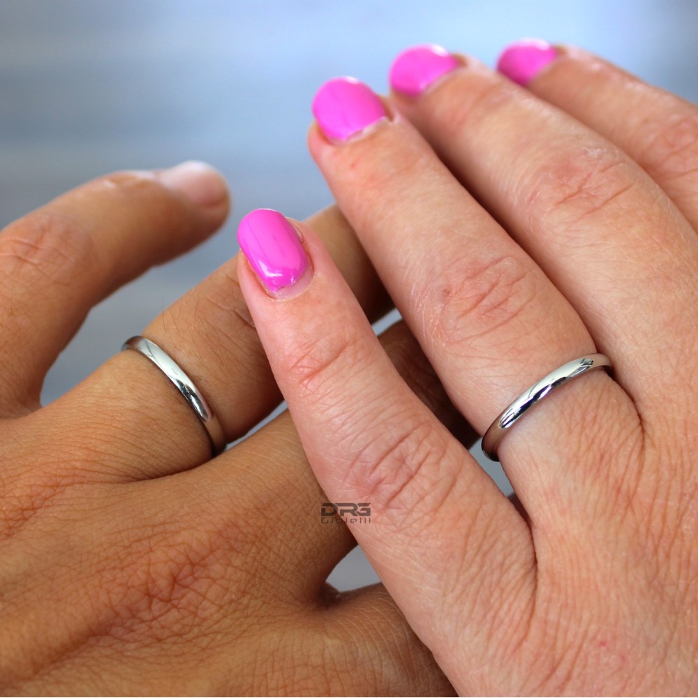 Engagement Couple Rings Steel 2 MM...