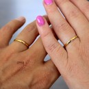 Pair Engagement Rings 2mm Thin Gold Steel Men Women Couple Engravings
