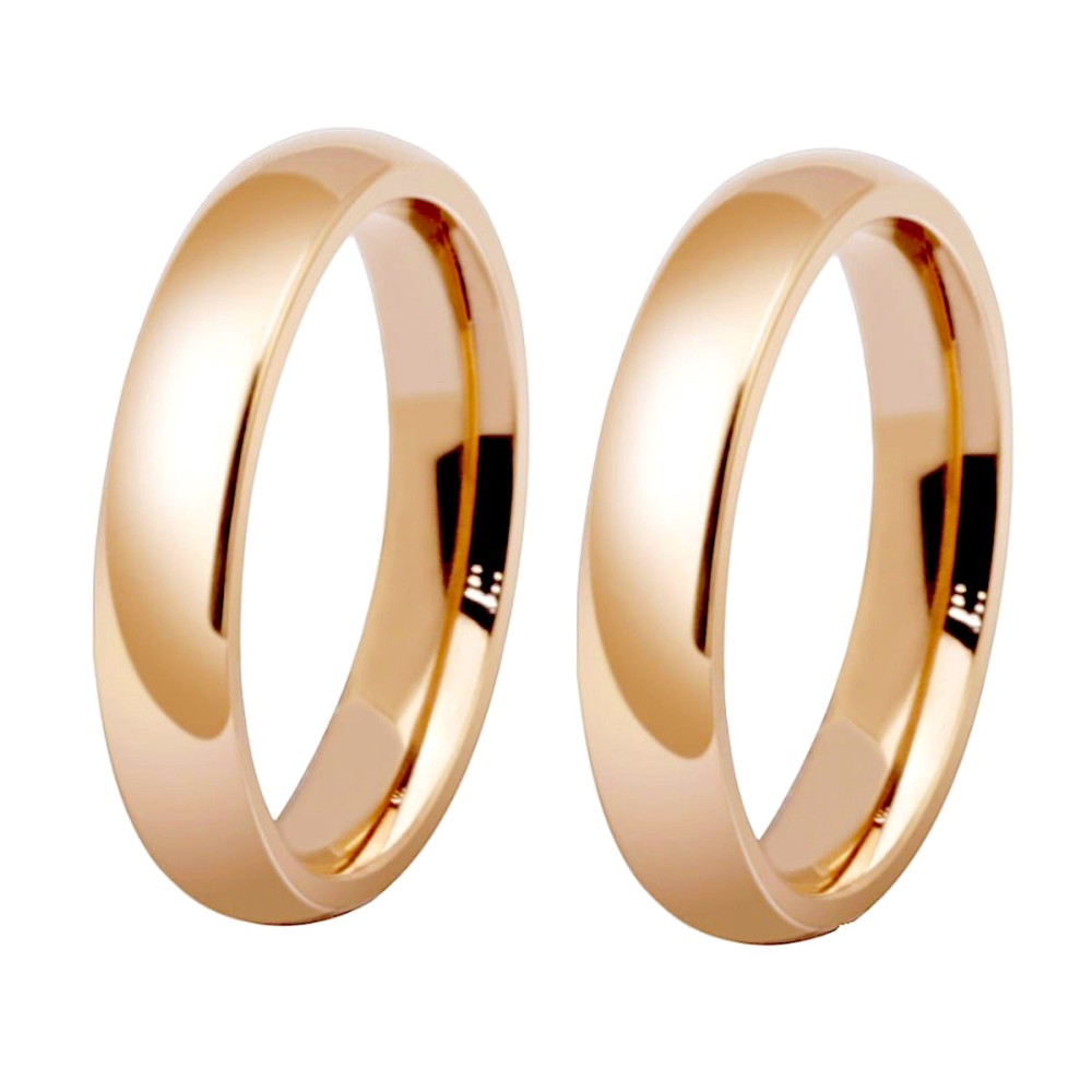Pair of Classic Simple 4mm Rose Gold...