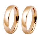 Pair of Classic Simple 4mm Rose Gold Stainless Steel Wedding Rings