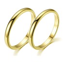 Pair Engagement Rings 2mm Thin Gold Steel Men Women Couple Engravings