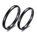 Couple Wedding Bands Engagement Rings 2mm Black Thin Steel Men Women Couple Engravings