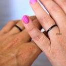 Couple Wedding Bands Engagement Rings 2mm Black Thin Steel Men Women Couple Engravings