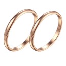 Pair of Wedding Bands Engagement Rings Rose Gold 2mm Thin in Steel with Engravings
