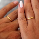 Pair of Engagement Rings 2 MM Men Women Steel With Engravings