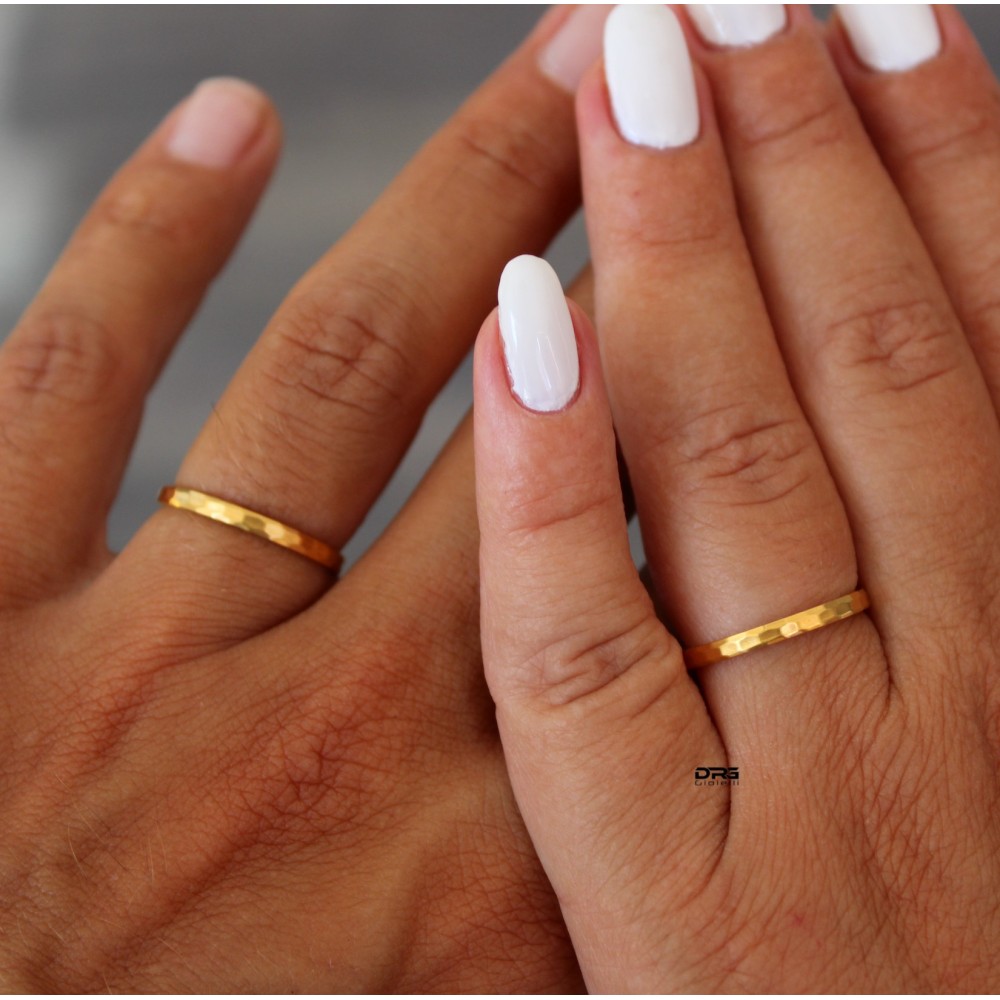 Pair of Engagement Rings 2 MM Men...