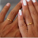 Pair of Engagement Rings 2 MM Men Women Steel With Engravings