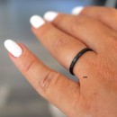 copy of Wedding Rings 4mm Steel Classic Hammered Black Band with Engraving Engagement Couple