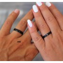 copy of Wedding Rings 4mm Steel Classic Hammered Black Band with Engraving Engagement Couple