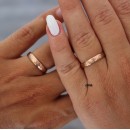 copy of Pair of Wedding Bands Stainless Steel Hammered Silver 4mm with Personalized Engravings