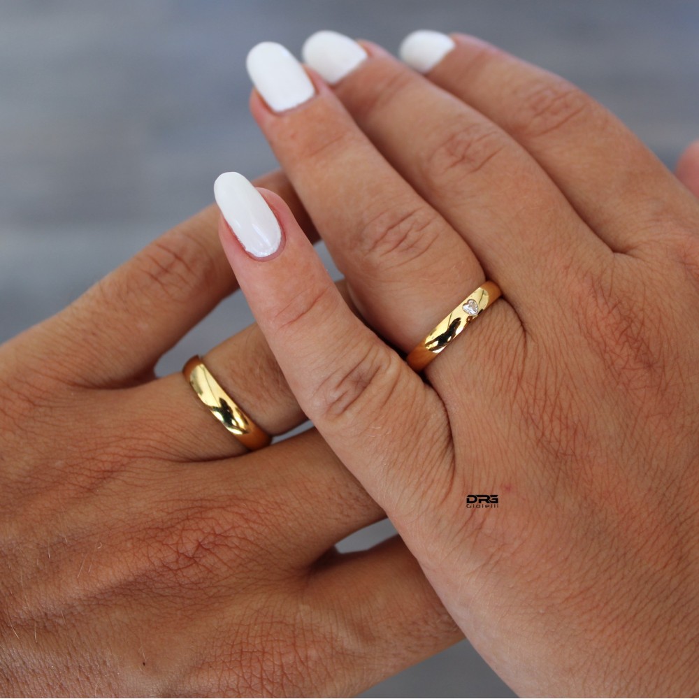 Coppia Lui e Lei Anelli Fidanzati Oro Acciaio Classiche