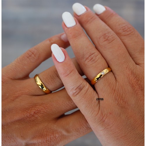 Fedi Nuziali Fedine Fidanzamento Classiche Oro con cuore 2