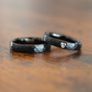 copy of Wedding Rings 4mm Steel Classic Hammered Black Band with Engraving Engagement Couple