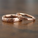 Coppia Fedi Nuziali Fedine Fidanzamento oro rosa 4mm e 2mm