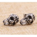 Unisex skull-shaped steel earrings