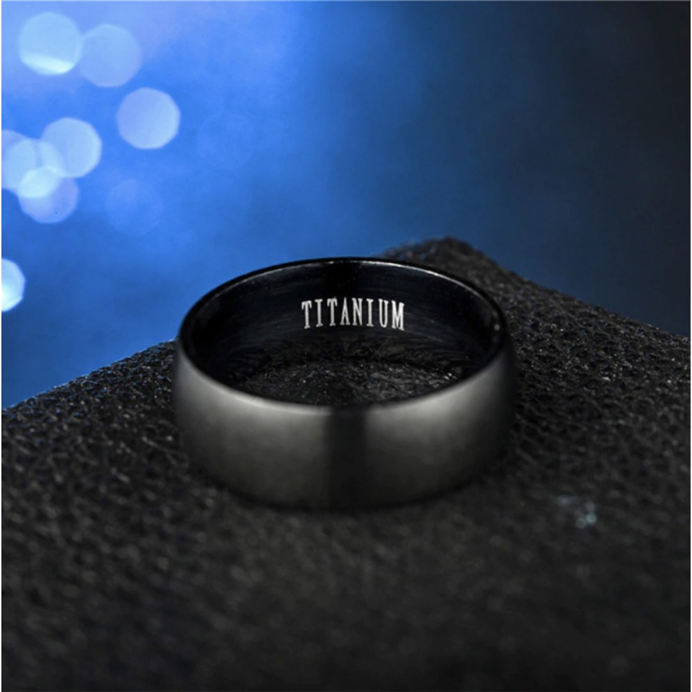 Satin Band Ring Unisex 8 mm with...