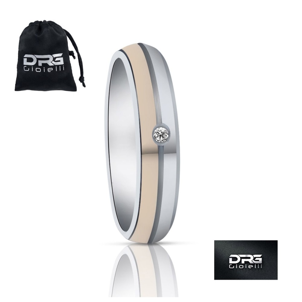 925 silver ring in rose gold with a...