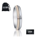 925 silver ring in rose gold with a single zirconia gemstone