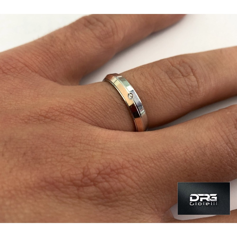 anello argento 925 oro rosa