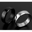 Black Satin Steel Band Ring for Men and Women