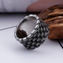 Men's Steel Ring Embossed Dotted Band