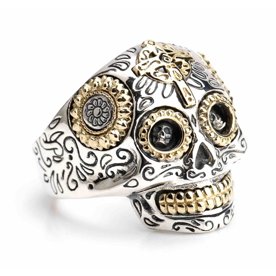anello teschio messicano argento 925