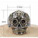 925% silver ring with custom engraving Mexican Skull Man