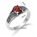 Men's Women's Ring in 925% Silver Chevalier Red Stone Pinky