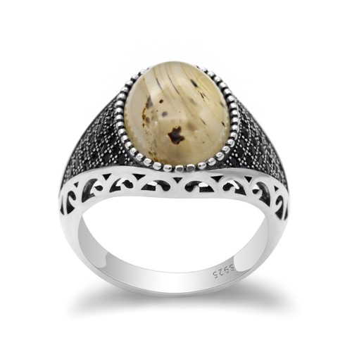 anello argento 925 chevalier con pietra