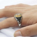 Anello Uomo Donna Argento 925% Con incisione Con Pietra Agata