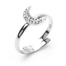 Anello Argento 925 Regolabile Luna con Swarovski Elements