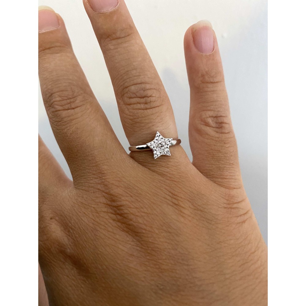 Anello Argento 925 Regolabile Stella...