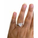 Adjustable 925 Silver Ring with Swarovski Elements Heart