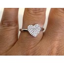 Adjustable 925 Silver Ring with Swarovski Elements Heart